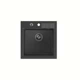 Crni granitni kuhinjski jednostruki sudoper Quadron Peter pro montaža na radnu ploču