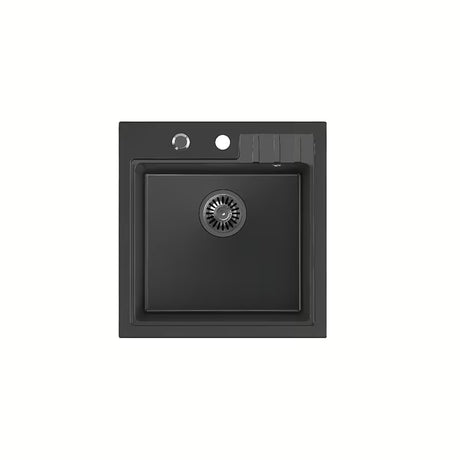 Crni granitni kuhinjski jednostruki sudoper Quadron Peter pro montaža na radnu ploču