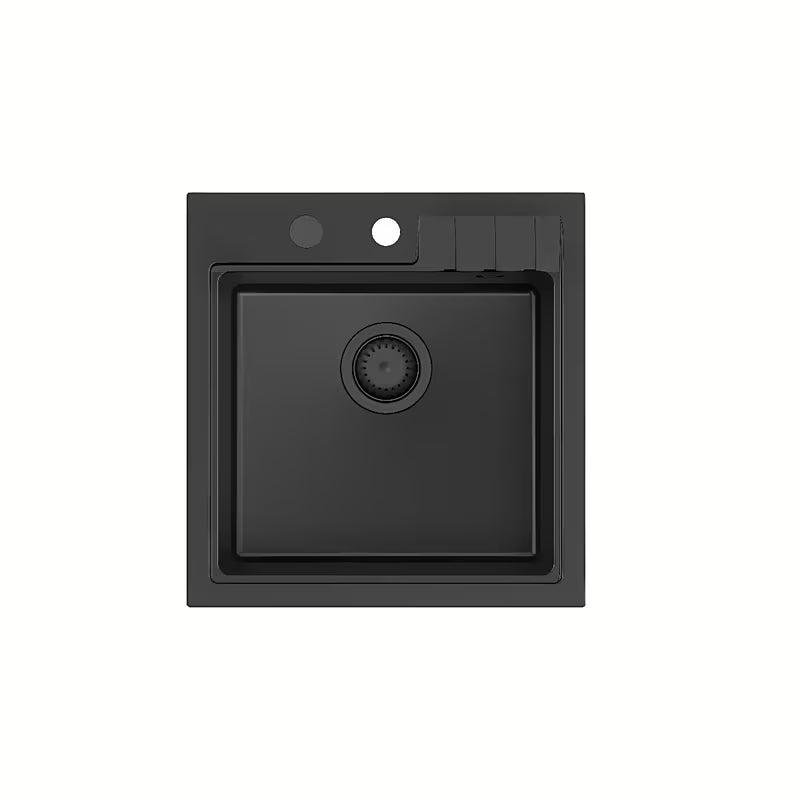 Crni granitni kuhinjski jednostruki sudoper Quadron Peter pro montaža na radnu ploču