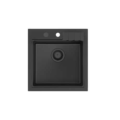 Crni granitni kuhinjski jednostruki sudoper Quadron Peter pro montaža na radnu ploču