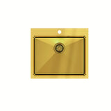 Nehrđajući kuhinjski jednostruki sudoper Quadron Russel u zlatnoj izvedbi pro montaža na radnu ploču