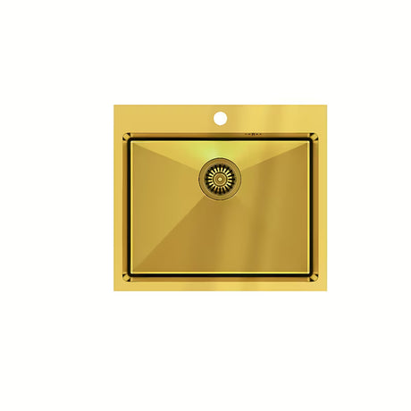 Nehrđajući kuhinjski jednostruki sudoper Quadron Russel u zlatnoj izvedbi pro montaža na radnu ploču