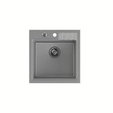 Sivi granitni kuhinjski jednostruki sudoper Quadron Peter pro montaža na radnu ploču