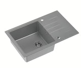 Sivi granitni sudoper  s ocjeđivačem pro montaža na radnu ploču Quadron Peter