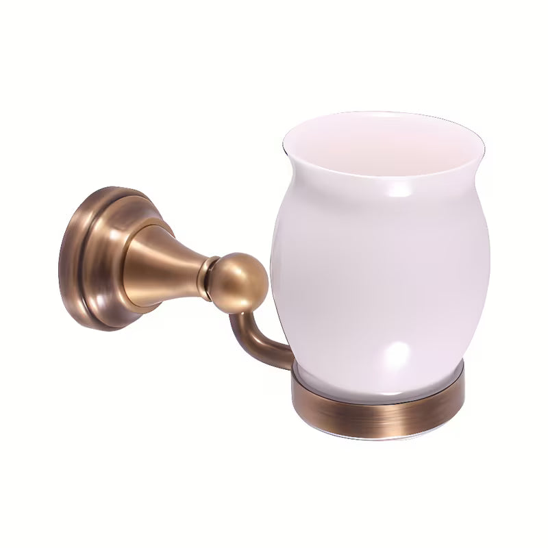 Držač četkica Rav Slezak u izvedbi stara mjed s mogućnošću montaže lijepljenjem ili bušenjem.