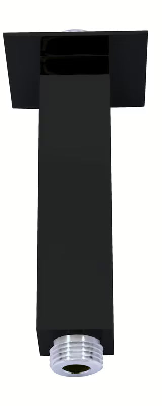 Crni mat stropni nosač nadglavnog tuša Rav Slezak četvrtastog dizajna, duljina 12 cm.