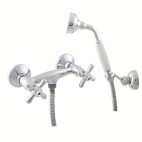 Rav Slezak Morava ventilna zidna miješalica za tuš u kromu s tušem, crijevom i okretnim držačem.