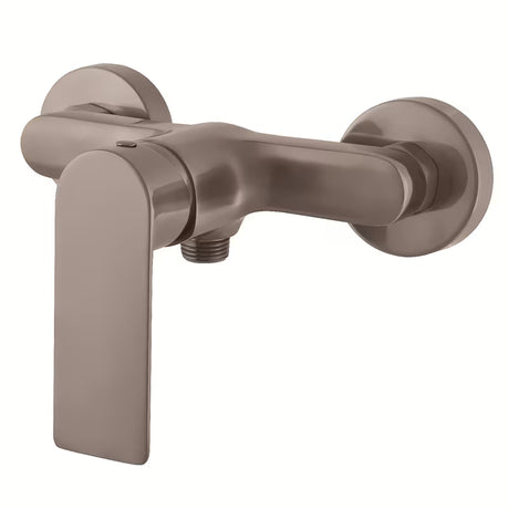 Zidna miješalica za tuš Rav Slezak Nil u izvedbi brušena metal grey s mat površinom.