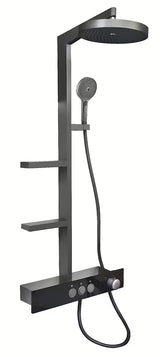 Tuš sustav Rav Slezak metal grey s nadglavnim tušem ⌀ 300 mm i ručnim tušem s 3 funkcije