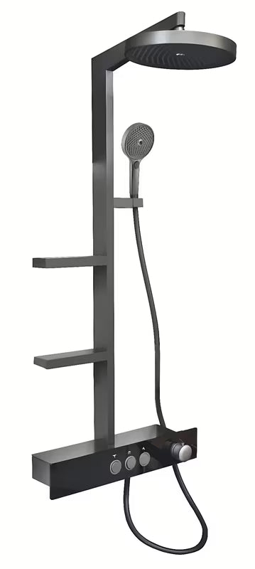 Tuš sustav Rav Slezak metal grey s nadglavnim tušem ⌀ 300 mm i ručnim tušem s 3 funkcije