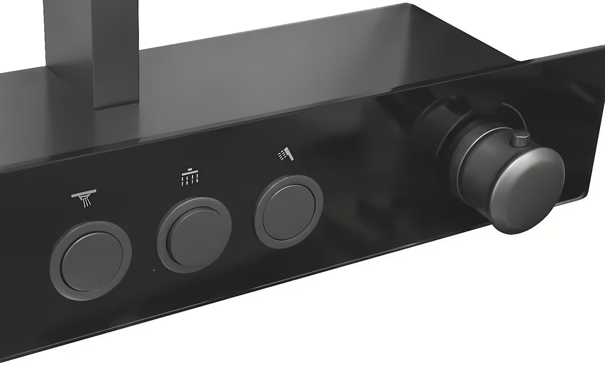 Tuš sustav Rav Slezak metal grey s nadglavnim tušem ⌀ 300 mm i ručnim tušem s 3 funkcije