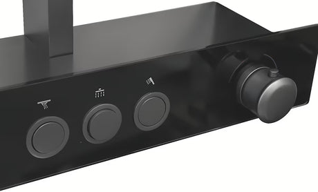 Tuš sustav Rav Slezak metal grey s nadglavnim tušem ⌀ 300 mm i ručnim tušem s 3 funkcije