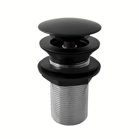 Umivaoni odvod 5/4" ClickClack s velikim čepom u mat crnoj boji pro umivaonici bez preljeva