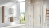 Tuš stranica za vrata  Ravak Chrome 100 cm s prozirnim staklom Transparent i obradom Ravak anticalc®.