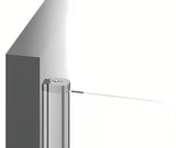 Tuš vrata Ravak Chrome 120 cm u sjajnom kromu s prozirnim sigurnosnim staklom i zaokretnim otvaranjem.