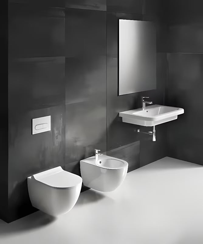 Bijeli viseća WC školjka Ravak Chrome RimOff bez ispirnog ruba sa skrivenim pričvršćenjem EasyFix