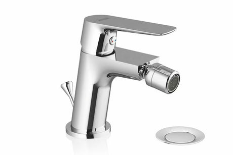 Kromirani jednoručna baterija stojeća miješalica za bide Ravak Classic s odvodom i poteznom šipkom