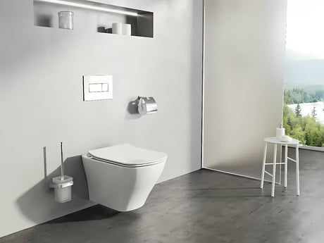 Bijeli viseća WC školjka Ravak Classic s bezrubnom tehnologijom RimOff i skrivenim pričvršćenjem