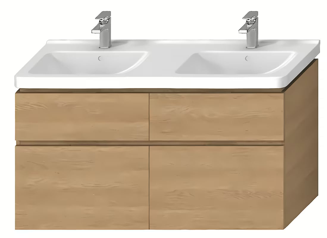 Viseća ormarić ispod umivaonika Ravak Cubito 128x46,7x68,3 cm u dekoru hrasta s četiri ladice