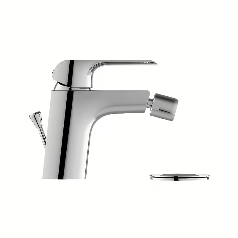 Kromirana stojeća miješalica za bide Ravak Flat s poteznom šipkom i odvodnim setom