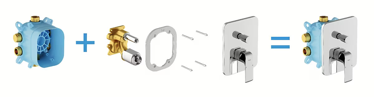 Podžbukna 2-smjerna tuš i miješalica za kadu Ravak Flat u sjajnoj krom izvedbi.