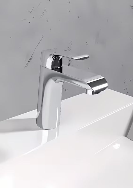 Stojeća miješalica za umivaonik Ravak Flat u sjajnom kromu bez odvoda