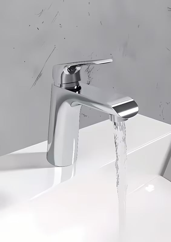 Stojeća miješalica za umivaonik Ravak Flat u sjajnom kromu bez odvoda