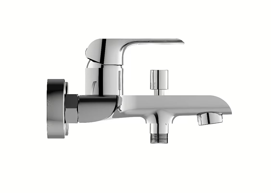 Zidna jednoručna baterija miješalica za kadu Ravak Flat u sjajnoj krom izvedbi bez tuš seta.