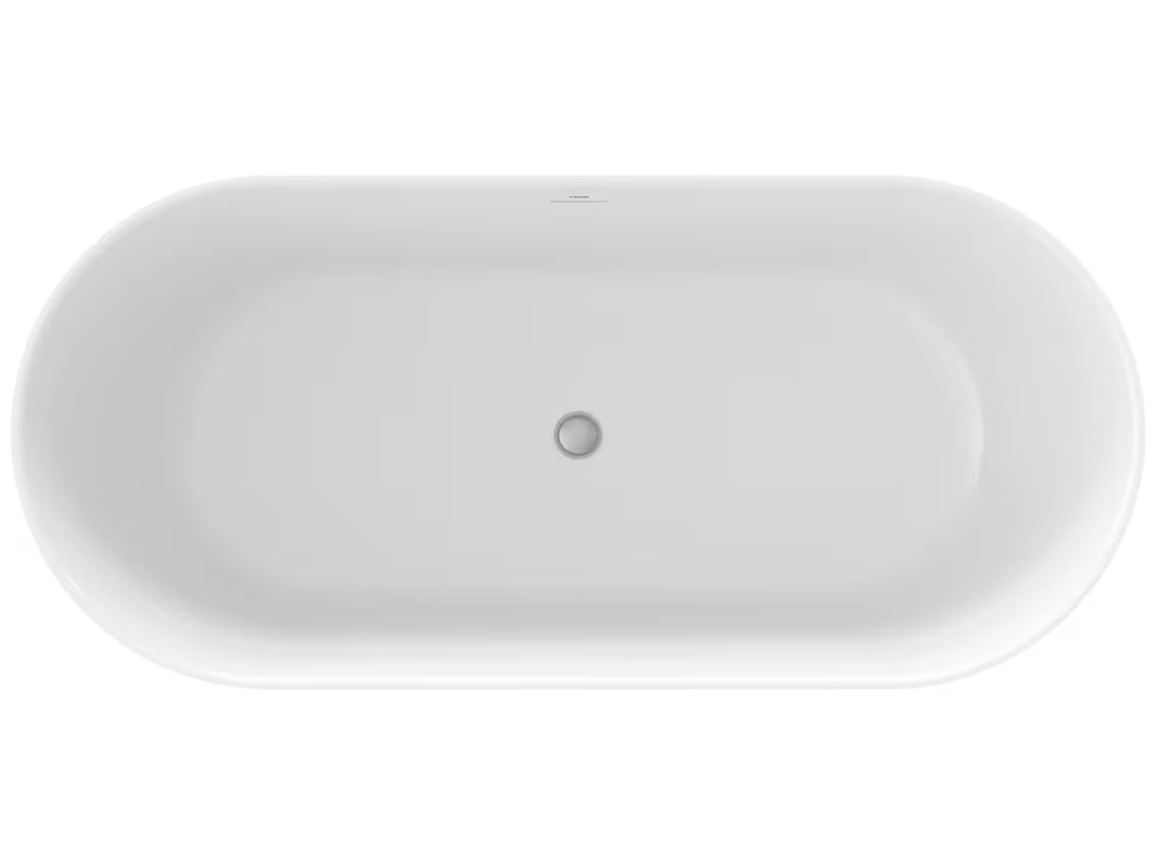 Samostojeći  akrilna kada Ravak Freedom O Tec 170 x 77 cm u bijeloj boji s kromiranim pokrovom odvoda.