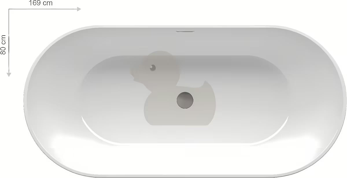 Samostojeći  akrilna kada Ravak Freedom O u bijeloj boji, 169 x 80 cm