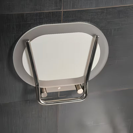 Sklopive sjedalo za tuš Ravak Ovo Chrome s konstrukcijom od nehrđajućeg čelika i poluprozirno bijelim sjedalom Clear