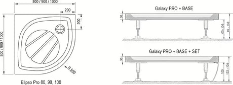 Bijela prednja obloga za četvrtastu tuš kadu Ravak Elipso Pro Flat R550 s pričvrsnicama