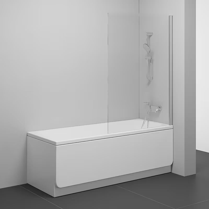 Fiksna paravan za kadu Ravak Pivot 80 cm u izvedbi satin s prozirnim sigurnosnim staklom