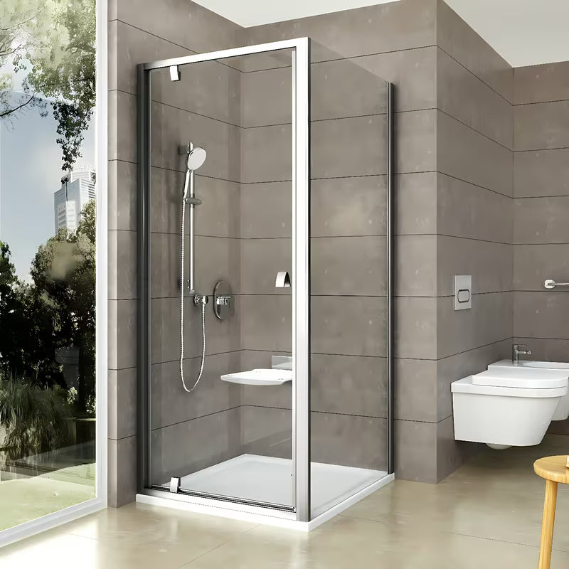 Tuš vrata Ravak Pivot 90 cm u mat kromu s prozirnim staklom i zaokretnim otvaranjem