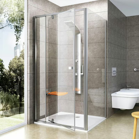 Tuš vrata Ravak Pivot 120 cm u mat kromu s prozirnim staklom i pivot otvaranjem