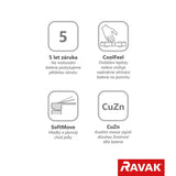 Zidna miješalica za tuš Ravak Puri u krom izvedbi s tehnologijom CoolFeel