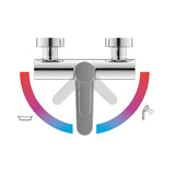 Kromirani zidna miješalica za kadu Ravak Puri sa skrivenim rotacijskim preklopnikom kada/tuš