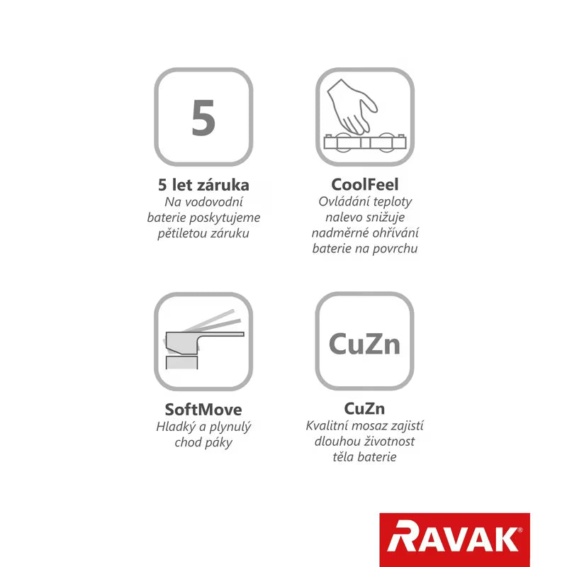Zidna miješalica za tuš Ravak Puri u krom izvedbi s tehnologijom CoolFeel