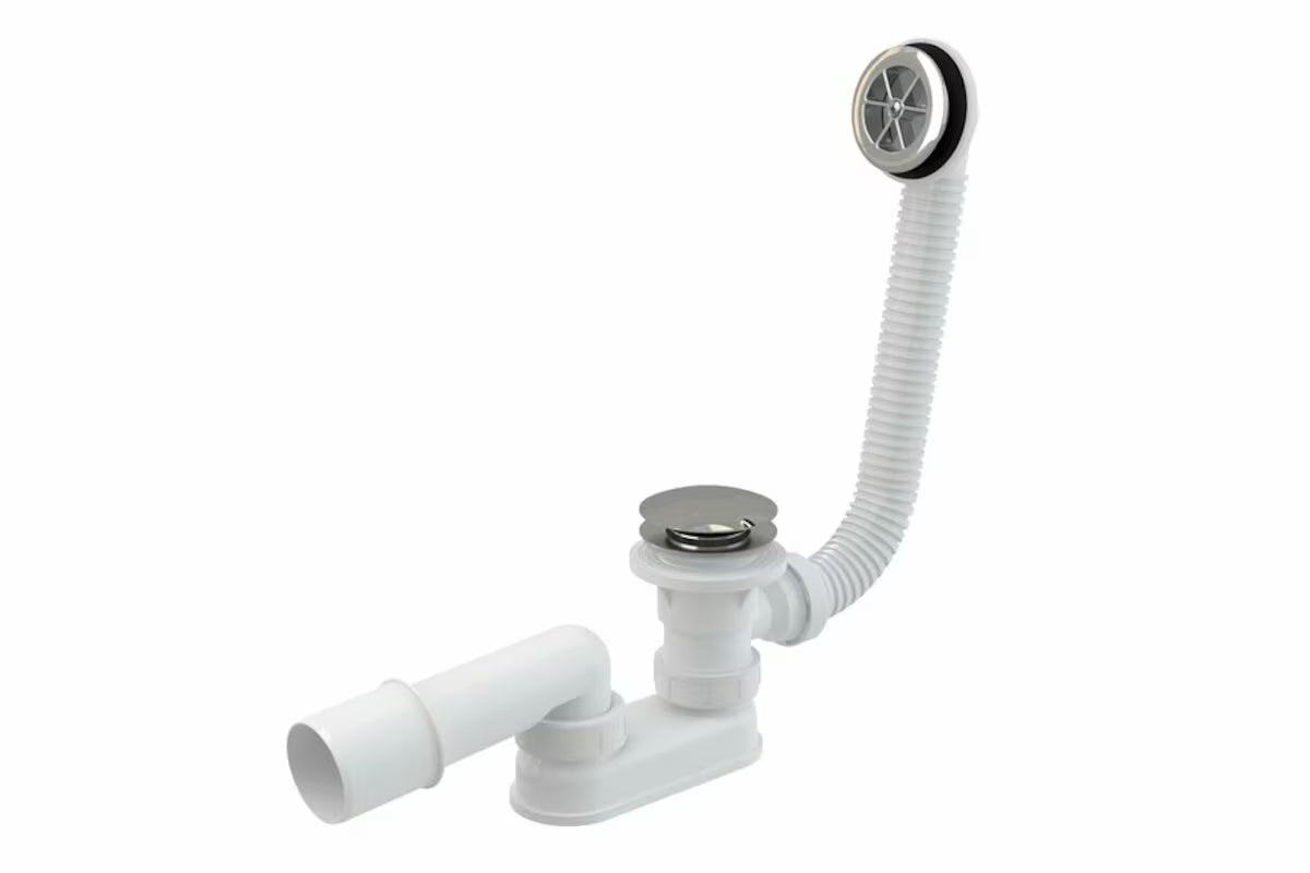 Sifon za tuš kadu sifon Ravak Sabina s Click-Clack upravljanjem i metalnim poklopcem u sjajnom kromu.