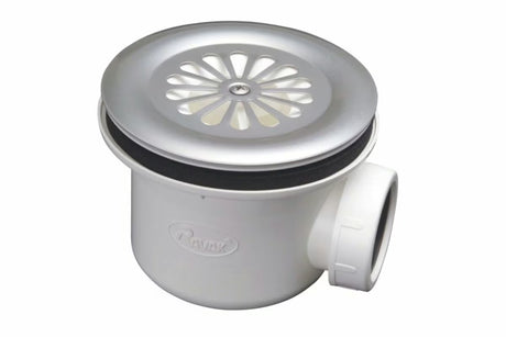 Sifon za tuš kadu sifon Ravak Basic 90 s poliranom rešetkom od nehrđajućeg čelika u sjajnom kromu