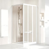 Bijela bočna stijena Ravak Supernova 80 cm s prozirnim sigurnosnim staklom i premazom Ravak anticalc®.