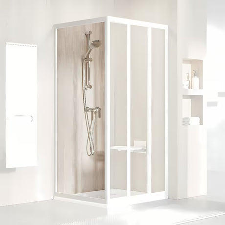 Bijela bočna stijena Ravak Supernova 80 cm s prozirnim sigurnosnim staklom i premazom Ravak anticalc®.