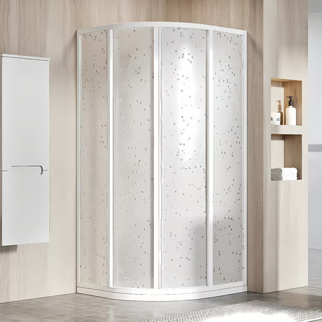 Polukružna tuš kabina Ravak Supernova 90x90 cm u bijeloj boji s kliznim vratima i ispunom Pearl