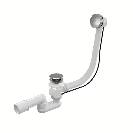 Odvodni komplet za kadu s preljevom Ravak u sjajnom kromu s Bowden upravljanjem i sifonom