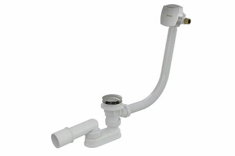 Odvodni komplet za kadu s punjenjem kroz preljev 800 mm u izvedbi sjajni krom s Click-Clack upravljanjem.