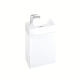 Bijeli sjajni viseća ormarić ispod mali umivaonik Ravak Veda 40 s Push otvaranjem