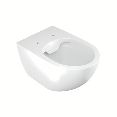 Bijeli viseća WC školjka Ravak Vita RimOff bez klasičnog ispirnog ruba sa skrivenim pričvršćenjem EasyFix.