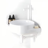 Bijela metalna konzola Ravak Yard pro za zidnu montažu umivaonici Yard 45 C