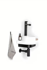 Crna metalna konzola Ravak Yard pro za zidnu montažu mali umivaonici Yard 280 C