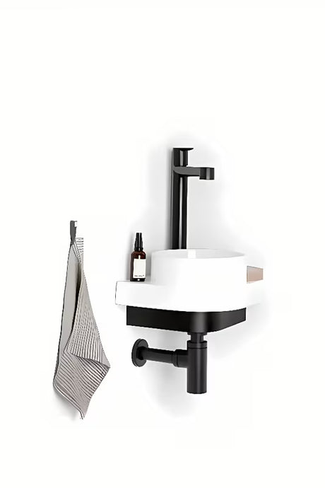 Crna metalna konzola Ravak Yard pro za zidnu montažu mali umivaonici Yard 280 C